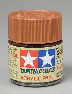 Tamiya 81034 Acrylic Colors 3/4 oz Bottle Metallic Brown