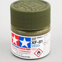 Tamiya 81781 Acrylic Mini XF-81 Dark Green 2 RAF 1/3oz