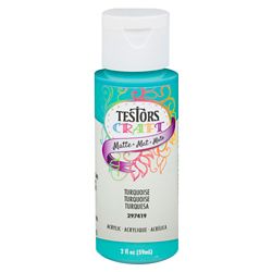 Testor 297419 Testors Craft Acrylic Paints 2oz Bottle Turquoise Matte Finish