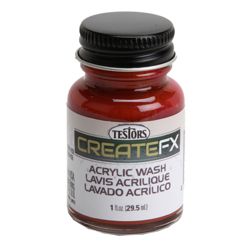 Testor 79400 CreateFX Acrylic Wood-Color Washes 1oz Bottle Teak