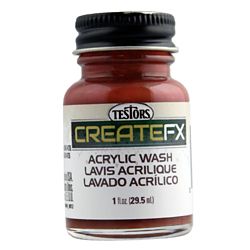 Testor 79406 CreateFX Acrylic Wood-Color Washes 1oz Bottle Mahogany