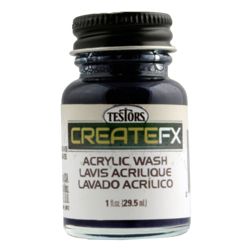 Testor 79412 CreateFX Acrylic Wood-Color Washes 1oz Bottle Blue