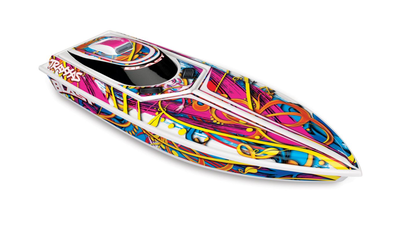 Traxxas Blast RC Race Boat, RTR with TQ GHz Rx, White/Blue Horizon Hobby