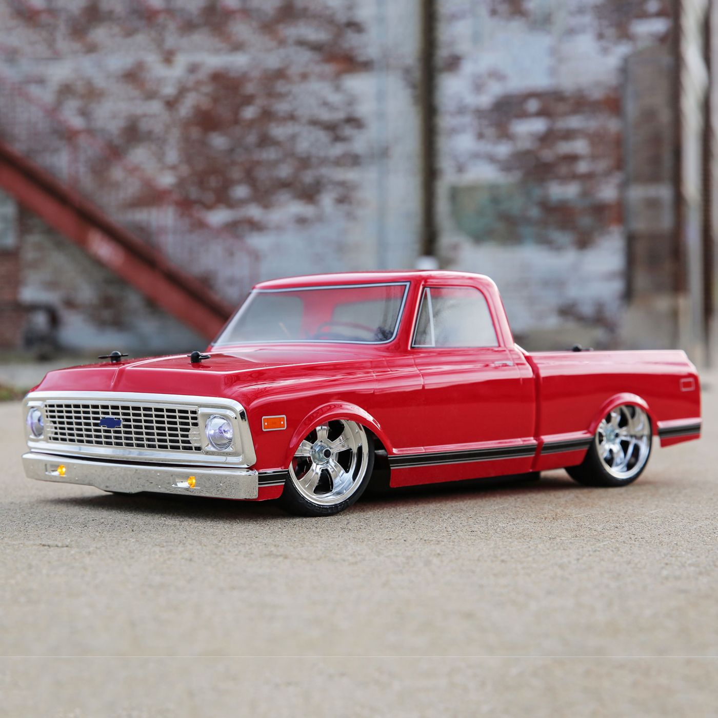 1/10 1972 Chevy C10 Pickup Truck V-100 S 4WD Brushed RTR, Red