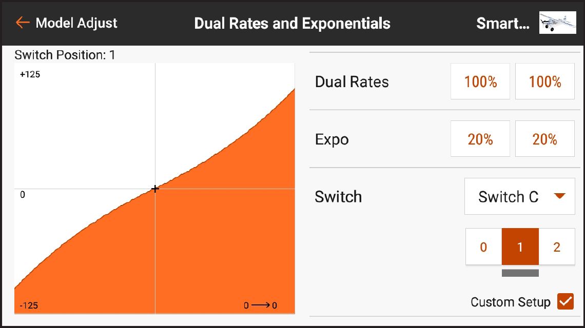 AirWare<sup>™</sup> Touch app Dual Rates and Exponentials