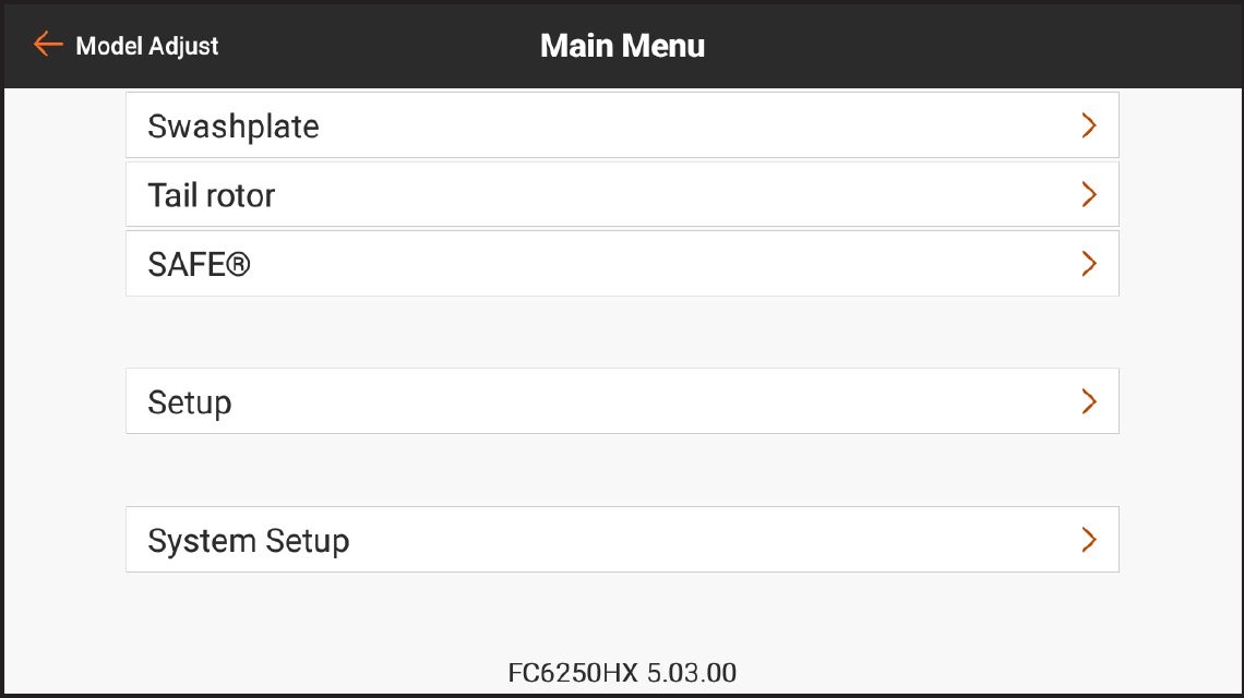 PROGRAMMING Maing Menu