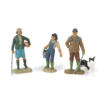 Britains 1:32 scale FARMING FAMILY solid plastic toy farm people animal dog Tomy 