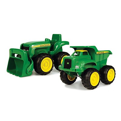 Details about   Tomy John Deere Tough Toy Sand Box Tractor Farm Play 10" long 