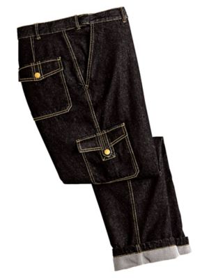 mens black fleece lined jeans