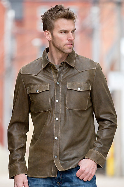 Clint Lambskin Leather Shirt Jacket | Overland