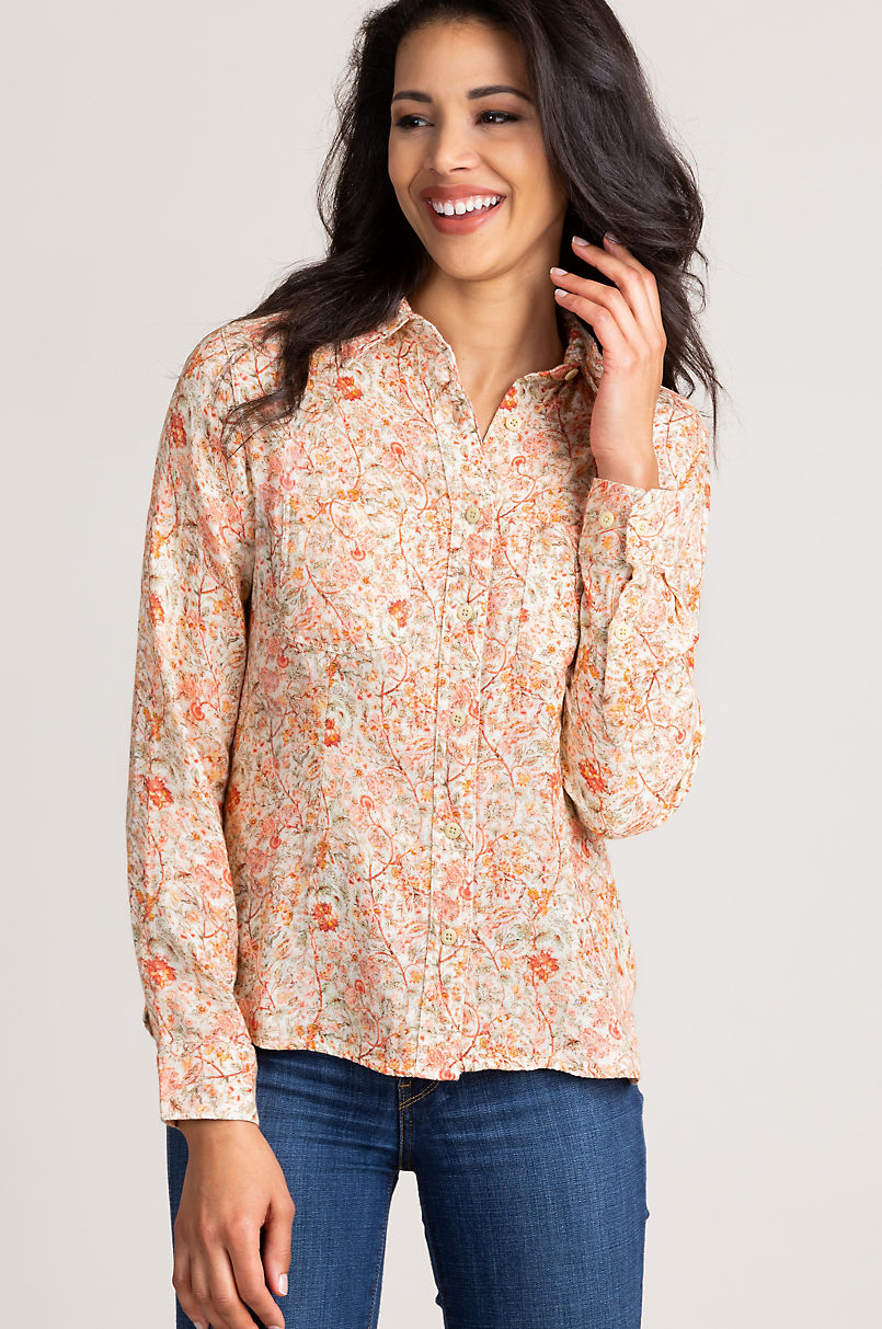Julianne Floral Print Cotton Shirt