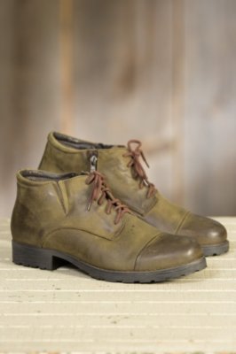 men's wool lined leather boots