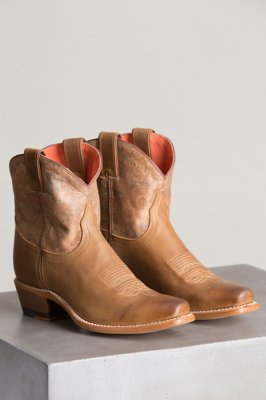 womens leather ankle cowboy boots