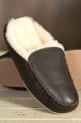 overland sheepskin mens slippers