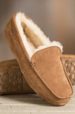 overland sheepskin mens slippers