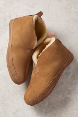 overland sheepskin mens slippers