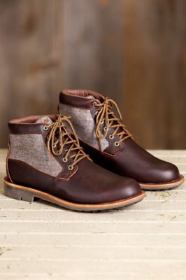 mens leather and canvas boots