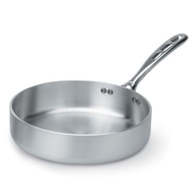 Vollrath 68745 Wear-Ever 5 Quart Aluminum Saute Pan with Plated Handle