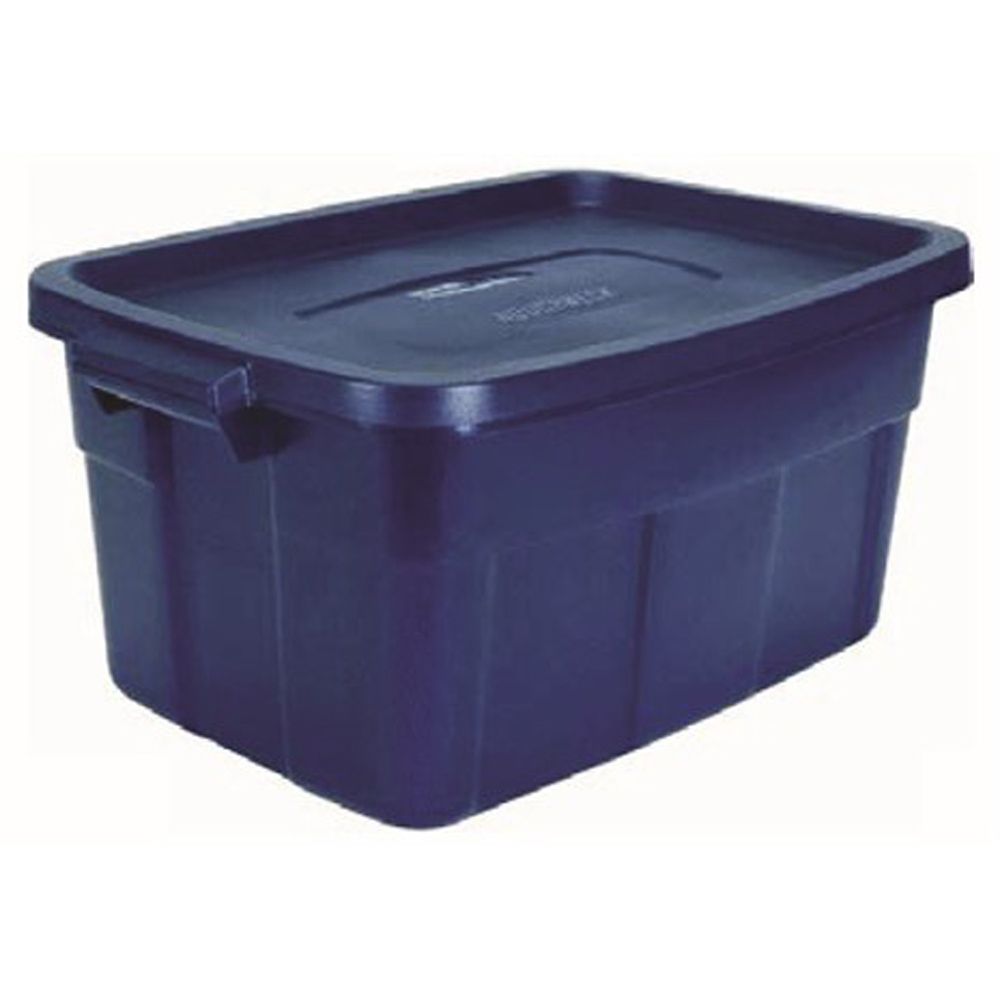 Rubbermaid 25 Gal Roughneck Storage Box Dark Indigo Metallic | eBay