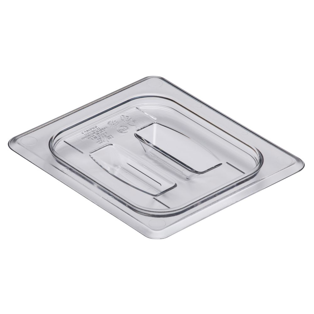Cambro 60CWCH135 Camwear Clear 1/6 Size Food Pan Cover with Handle