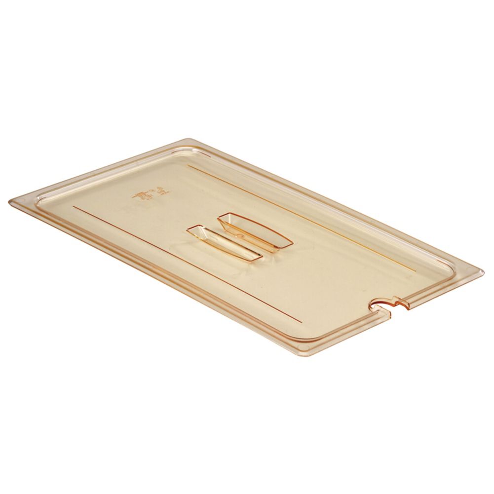 Cambro 10HPCHN150 H-Pan Amber Full Size Notched Food Pan Lid w/Handle