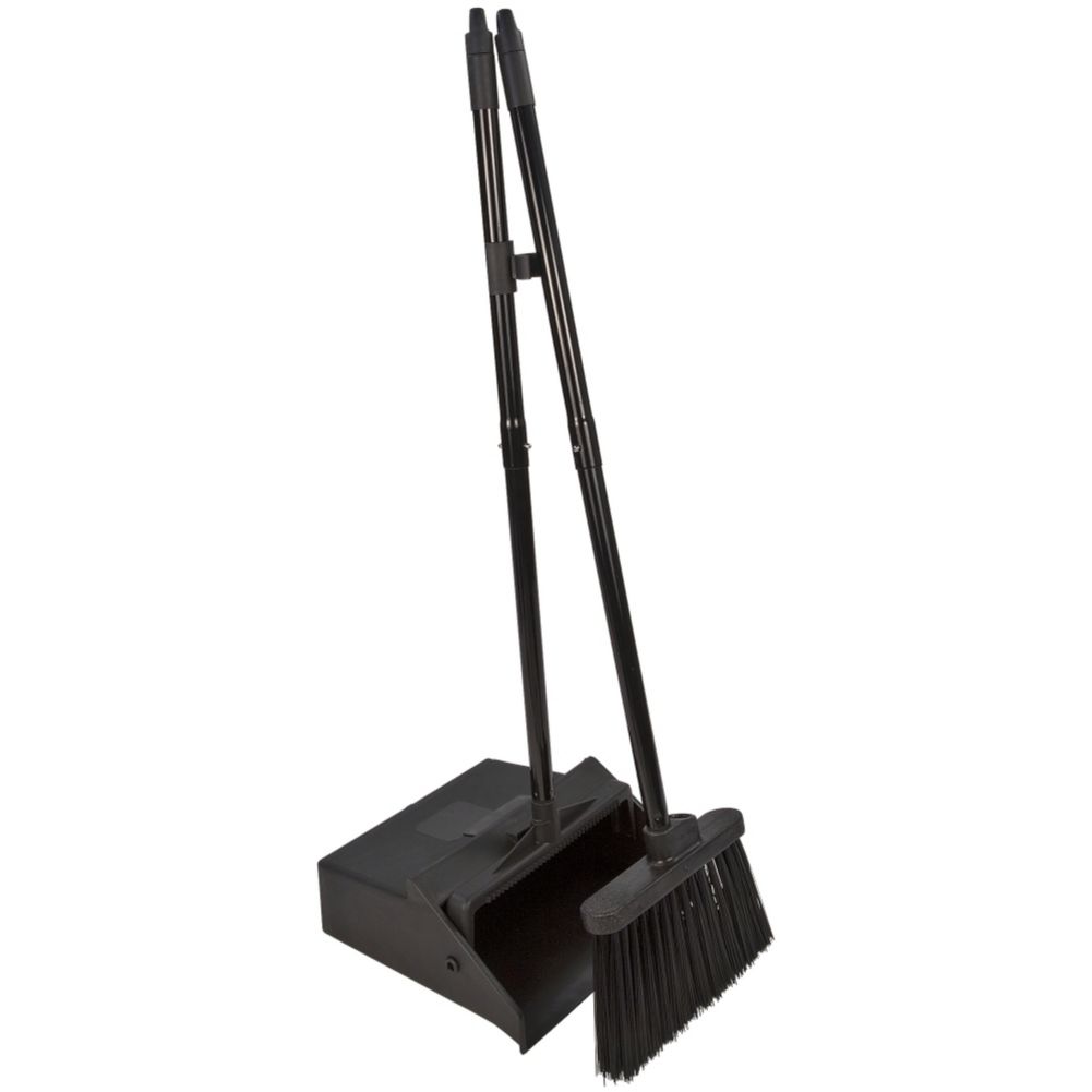 Carlisle 36141503 DuoPan Black 36" Lobby Dustpan And Broom Wasserstrom