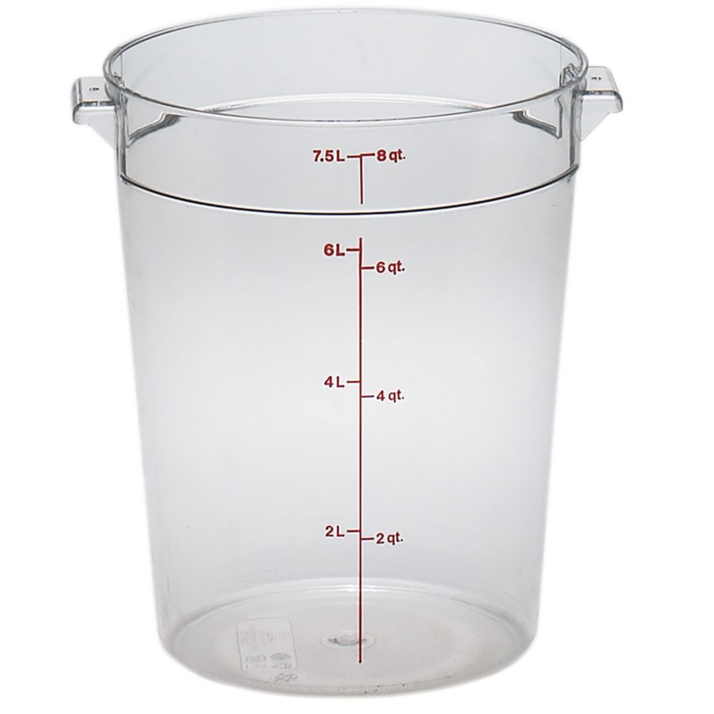 Cambro RFSCW8135 Camwear Clear Round 8 Qt Storage Container