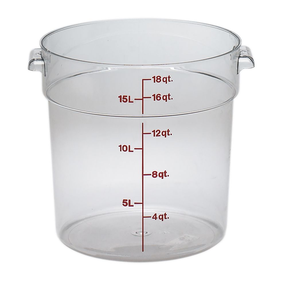 Cambro RFSCW18135 Camwear Clear Round 18 Qt Storage Container | Wasserstrom