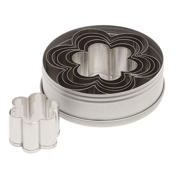 Ateco 7806 Stainless Plain Edge Daisy Shaped Cutter Set - 6 / ST