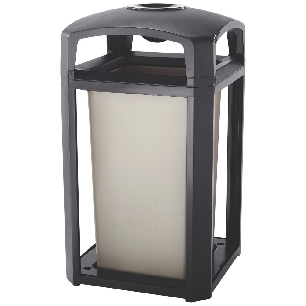 Rubbermaid FG397501SBLE Landmark Ashtray Dome Top 50 Gallon Trash Can