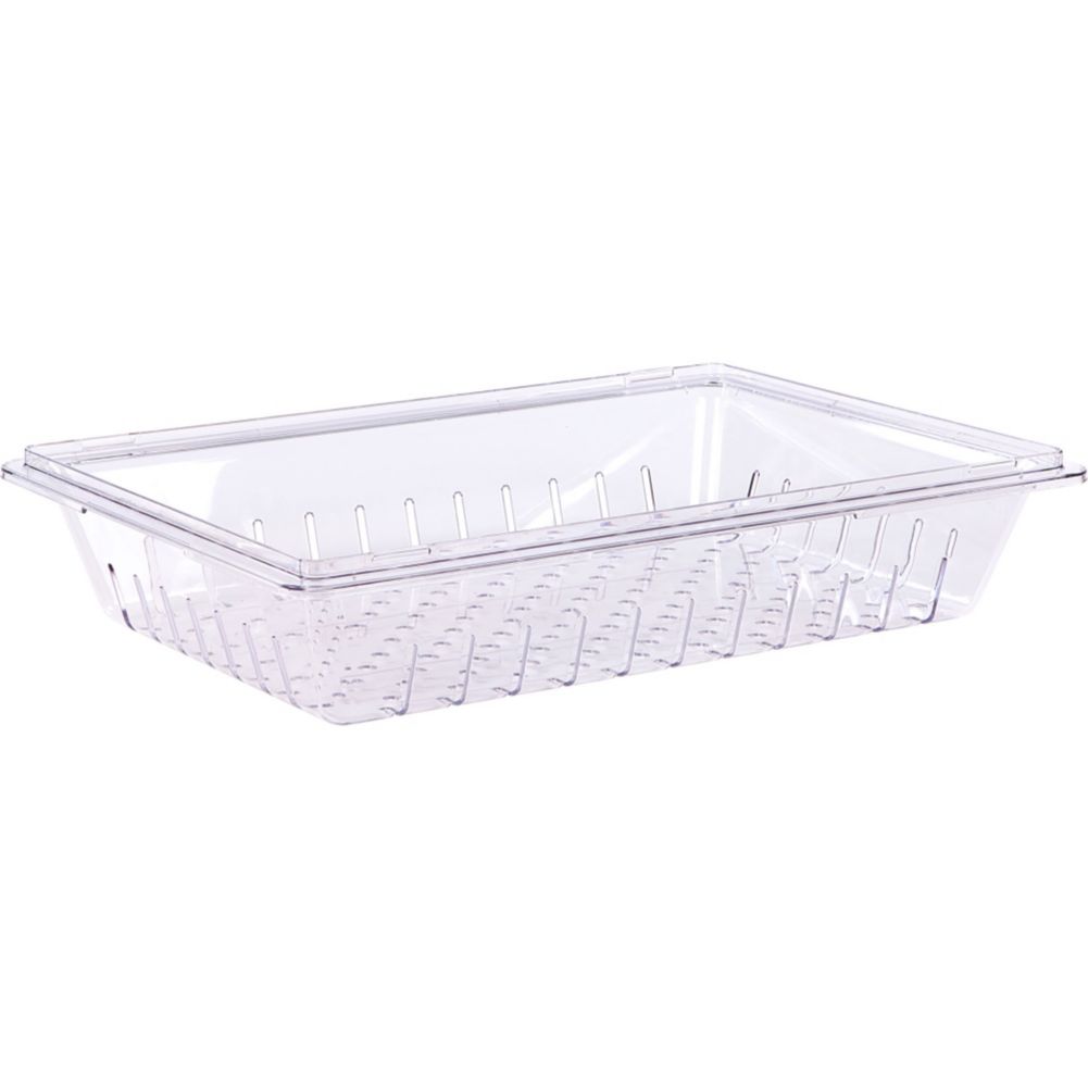 Carlisle 1062807 StorPlus Clear 18 x 26 x 5 Food Storage Box Colander