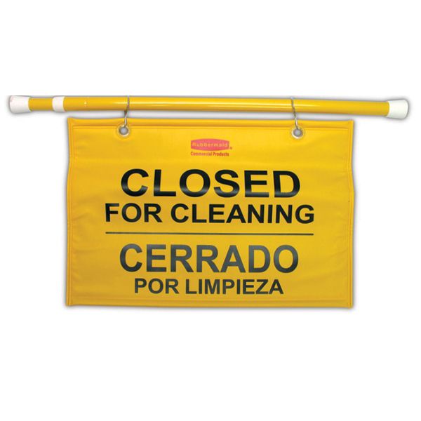Rubbermaid FG9S1600 Multilingual Closed for Cleaning Safety Sign