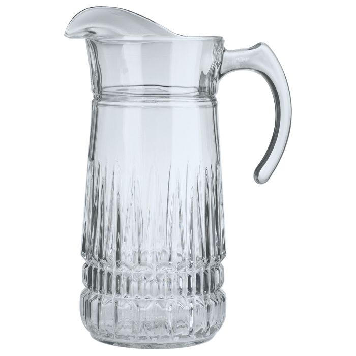   with a wide, curved handle and a pour lip to help prevent spilling