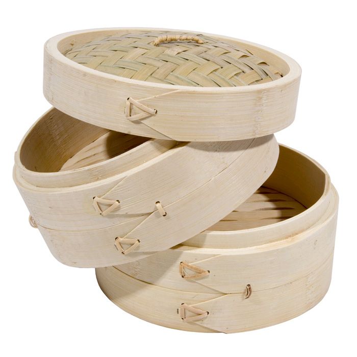 Town Food Service 34206 6" Bamboo Steamer Set