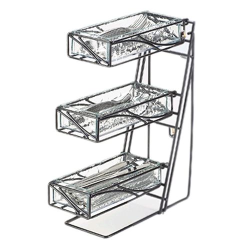 Cal-Mil 1235-13-43 Wire Silverware Holder with 3 Faux Glass Bins