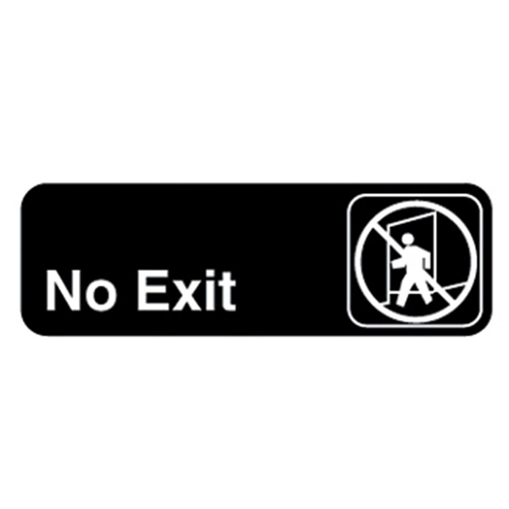 Traex® 4508 Black "NO EXIT" Sign with White Letters
