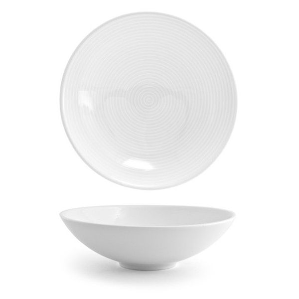 FOH DBO007WHP22 Spiral 40 Ounce White Bowl - 6 / CS