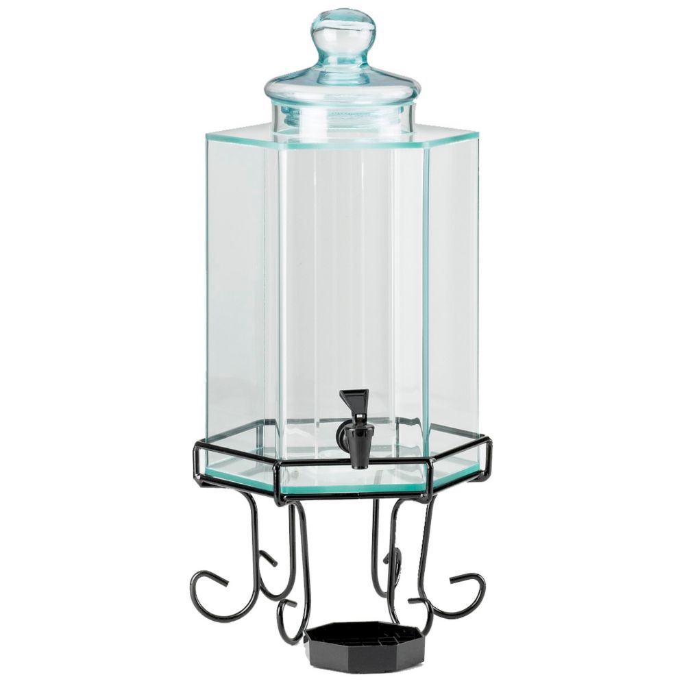 Cal-Mil 1111 Octagon 2 Gallon Glass Dispenser with Ice Chamber