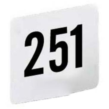 American Metalcraft 4300 White Plastic #251-300 Number Cards - 50 / ST