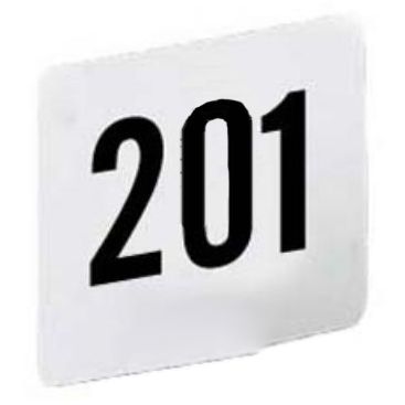 American Metalcraft 4250 White Plastic #201-250 Number Cards - 50 / ST