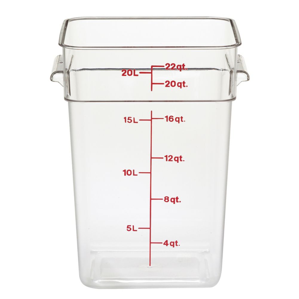 Cambro 22SFSCW135 Clear Camwear CamSquare 22 Qt. Container Wasserstrom