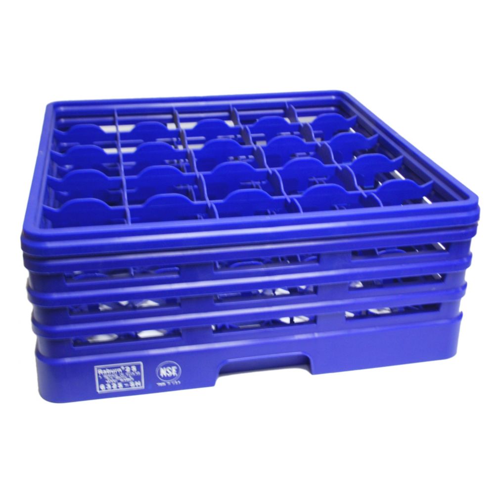 Raburn Dark Blue 25-Compartment Glass Rack | Wasserstrom