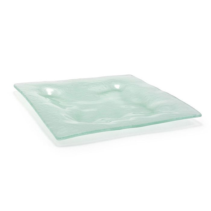 FOH DSP012FRG21 Arctic 10" Square Frosted Glass Plate - 4 / CS