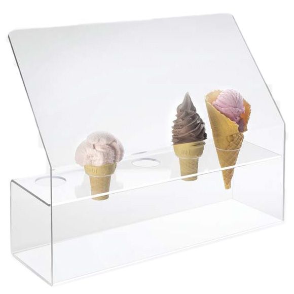 Cal-Mil 297 Clear Acrylic Waffle Cone Holder with Guard
