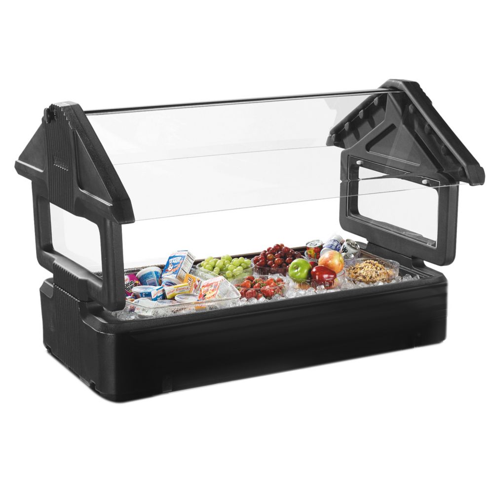 Six Star Table Top Food Bar, Black, 4 Ft Wasserstrom