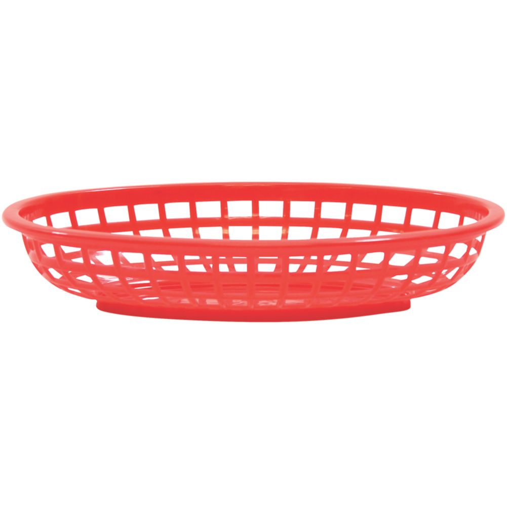 TableCraft 1074R Classic Red 9.25" x 6" Oval Basket - Dozen