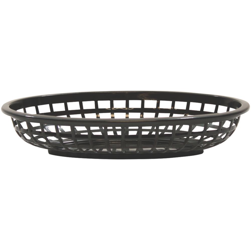 TableCraft 1074BK Black 9-3/8" x 6" Oval Basket - Dozen