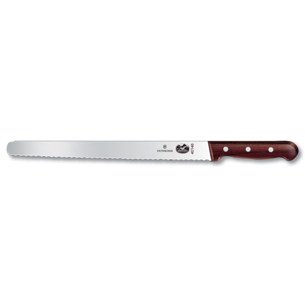 Victorinox 40146 Serrated 12" Slicing Knife with Wood Handle Wasserstrom