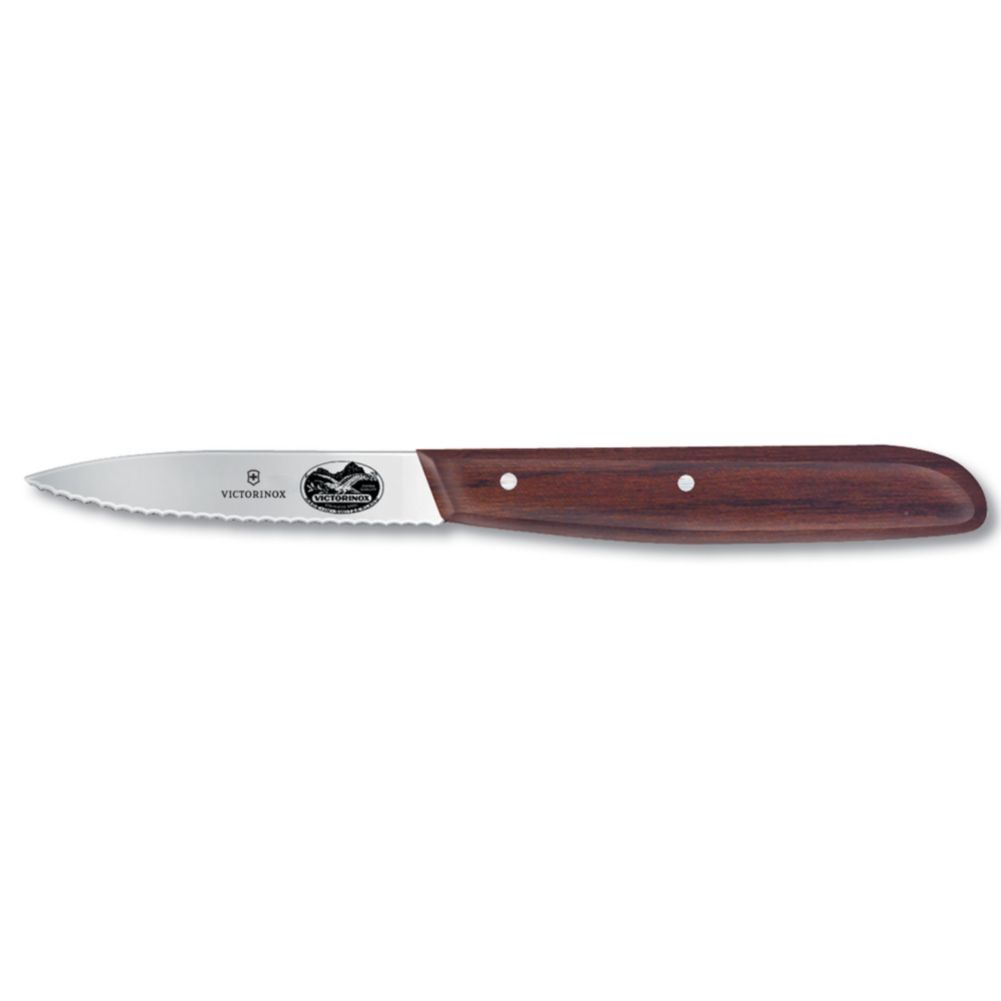 Victorinox 40000 Serrated 3.25" Paring Knife with Wood Handle Wasserstrom