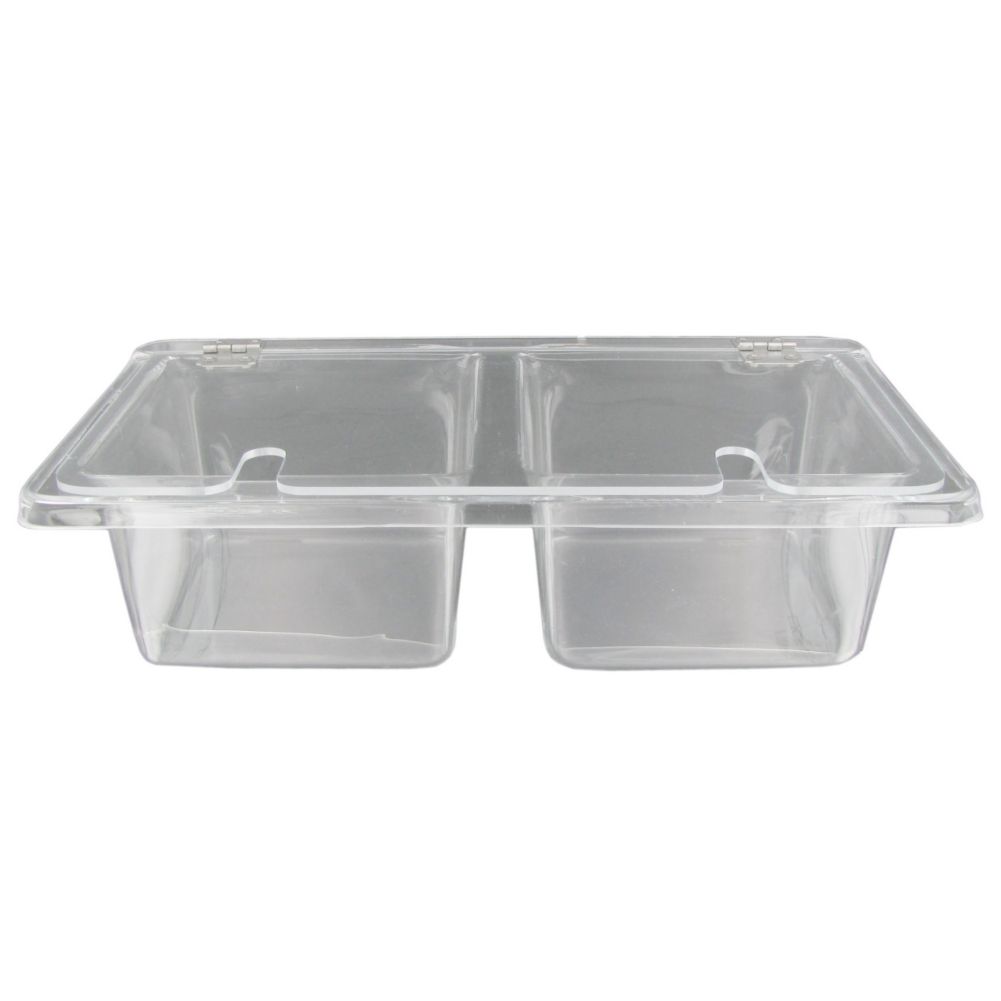 Paradise Plastics Two Compartment Condiment Container Wasserstrom